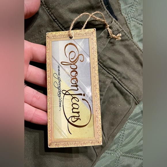 SPOON JEANS Extended-Tab Twill Flare Pants, Size 1/32 Inseam, NWT - Picture 12 of 14